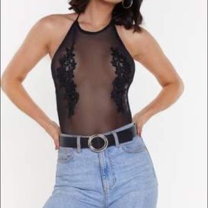 Mesh floral bodysuit from nasty gal. Never worn